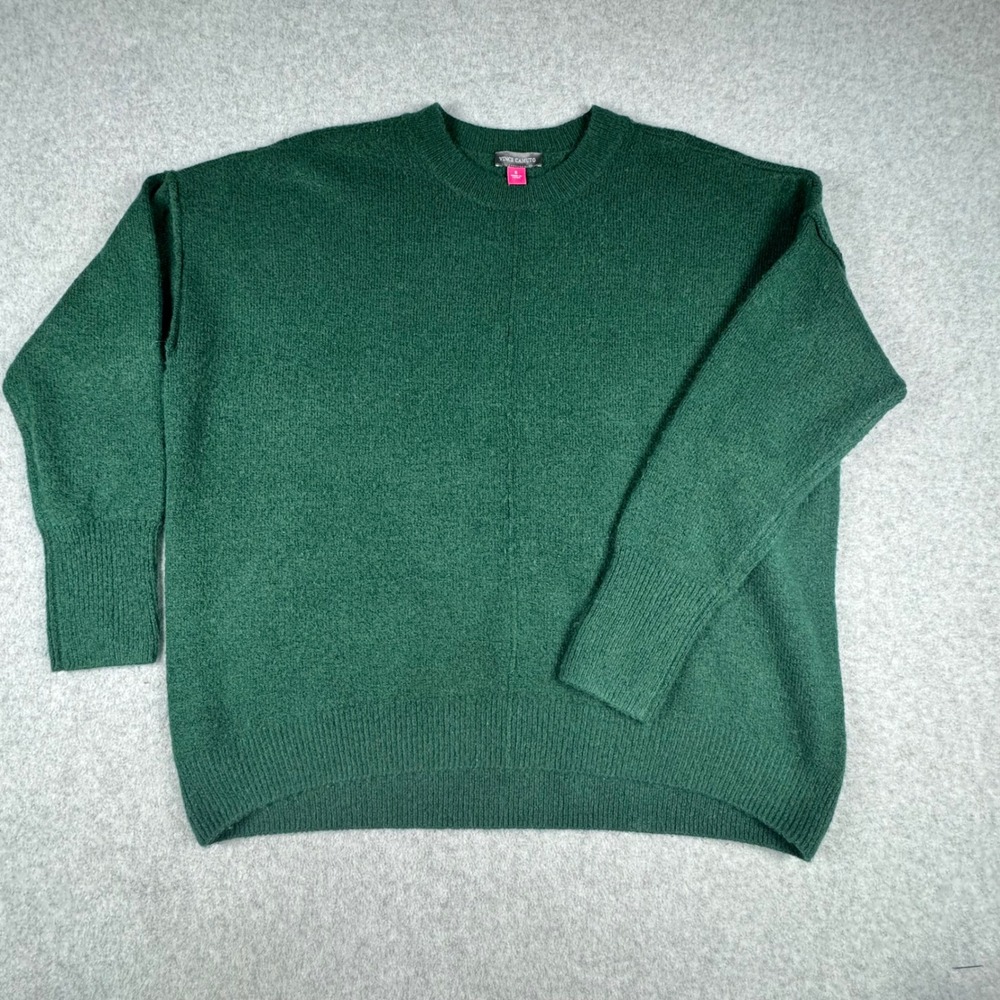 Vince Camuto Forest Green Crewneck Oversized Sweater Drop Shoulder Small